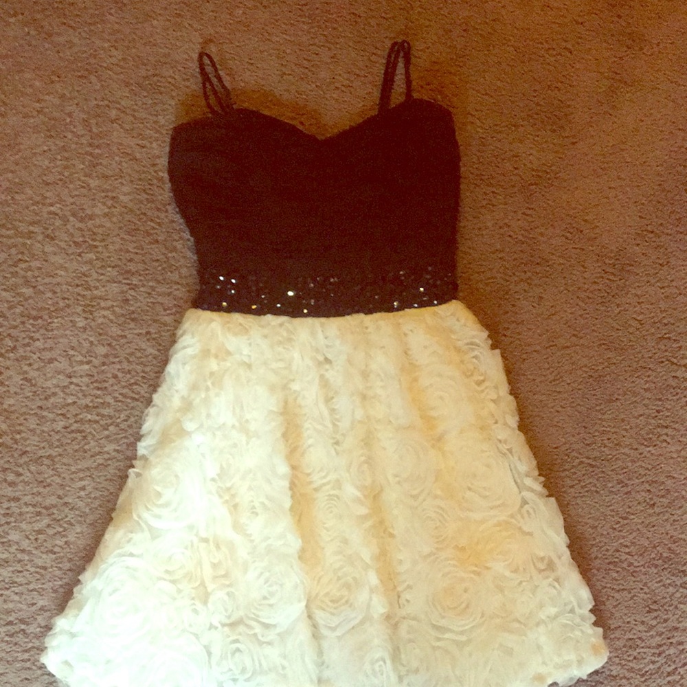 White and black homecoming dress